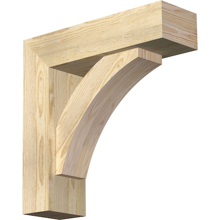 Ekena Millwork Thorton Block Rough Sawn Bracket w/ Offset Brace, Douglas Fir, 6"W x 20"D x 20"H BKT0604X20X20THR05RDF